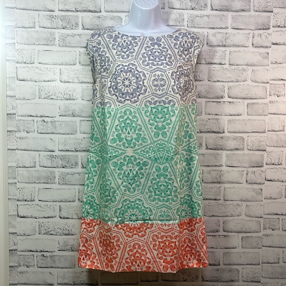 The Limited Dresses & Skirts - The Limited Color Block Split Cap Sleeve Zip Up Dress Small